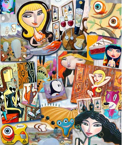 art,paintings,prints,charles kaufman,fun,colorful,contemporary art, theory,