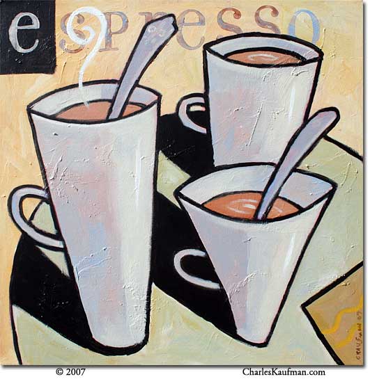 Coffee Art and paintings by Charles Kaufman,espresso