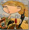 wine art, wine paintings,kaufman,women art,wine and women