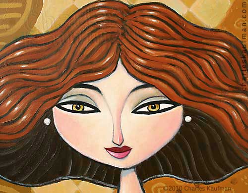 charles kaufman, painting, art,woman,figurative,wine