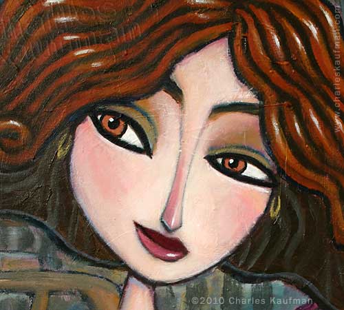 charles kaufman, painting, art,woman,figurative,wine
