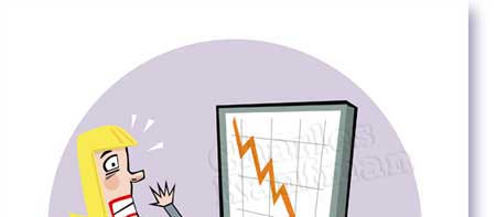 Illustration "Stock Market Crash" published in one of the leading German newspapers, The Süddeutsche Zeitung.