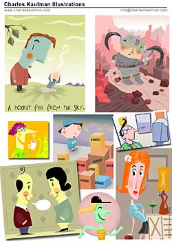 stock,illustrator,illustrations,commercial,spot,flash,comics,cartoons,visual art,graphics,freelance,Charles Kaufman,cartoonist,editorial,animation