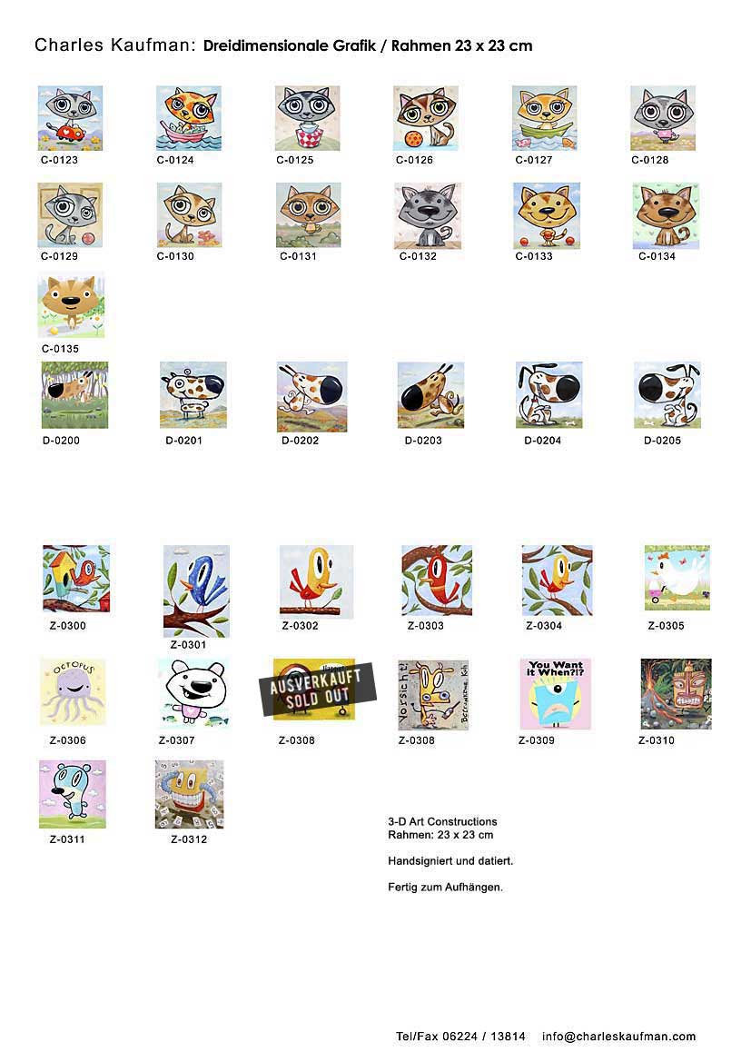 Charles Kaufman Katalog: Dreidimensionale Grafik und Gro&szlig;format Gicl&eacute;e-Druck auf Leinwand