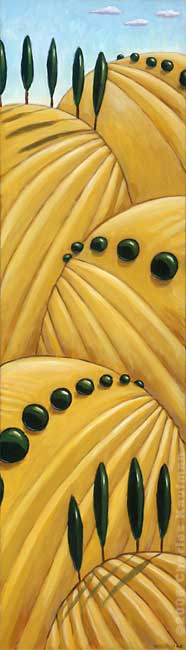 Charles Kaufman Original Art: Colorful Landscape Paintings -"In the Valley of the Hills"