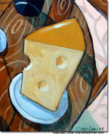 charles kaufman, art, painting,bilder,red,cheese,wine,wein,dress,leinwand,acrylic,paints