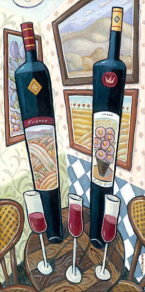 Charles Kaufman, Wine, Art,france,italy,bottle,glass