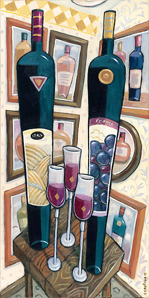 Charles Kaufman, Wine, Art,france,italy,bottle,glass
