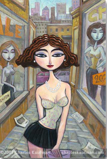 Charles Kaufman Original Art: Women Paintings - Fashion Alley