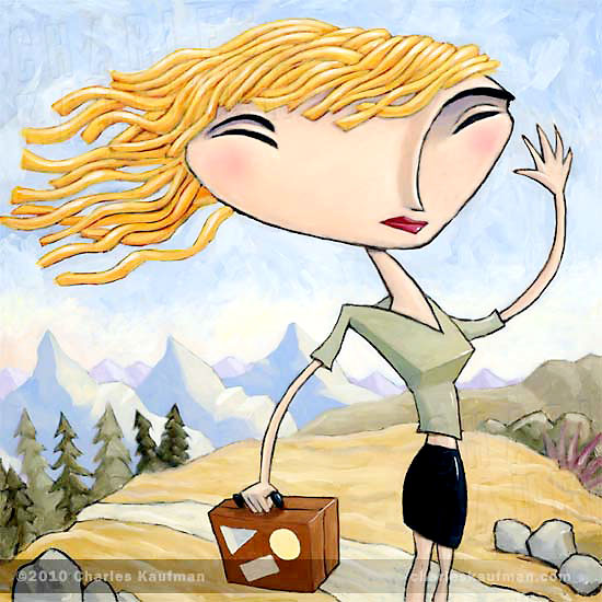 Art by Charles Kaufman - Painting: "Woman in the Alps"