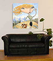 Art by Charles Kaufman - Painting: "Woman in the Alps"