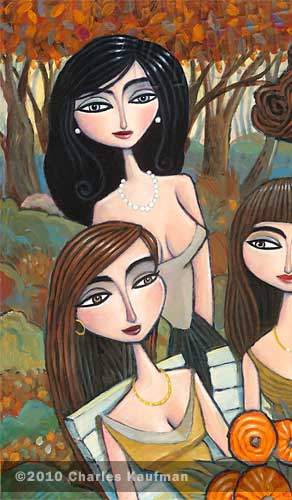 Art by Charles Kaufman - Painting: "Friends in the Forest"