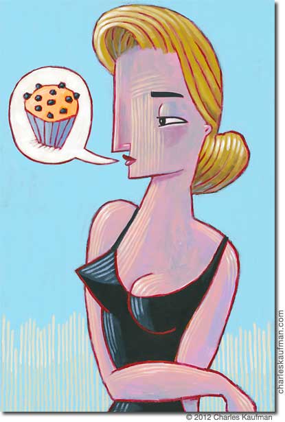 charles kaufman, painting, art,figurative,fashion,Woman,c upcake