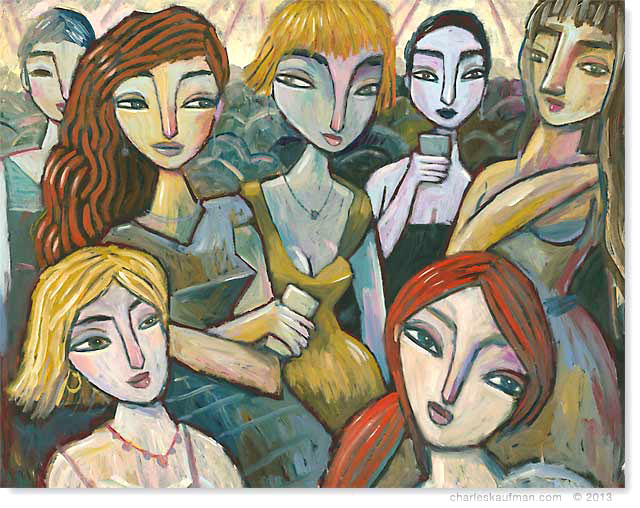 charles kaufman, painting, art,woman,figurative, Friends of Friends