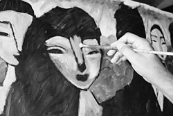 Charles Kaufman creating art