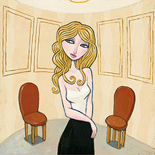 Enjoying the View, Kunst,Bildende Kunst,figürlich,Haare,kunst,bildlich,bild,malerei,Frauen,Acryl,zeitgenössisch,malen,impressionist,Leinwand,Charles,Kaufmann,Kaufman