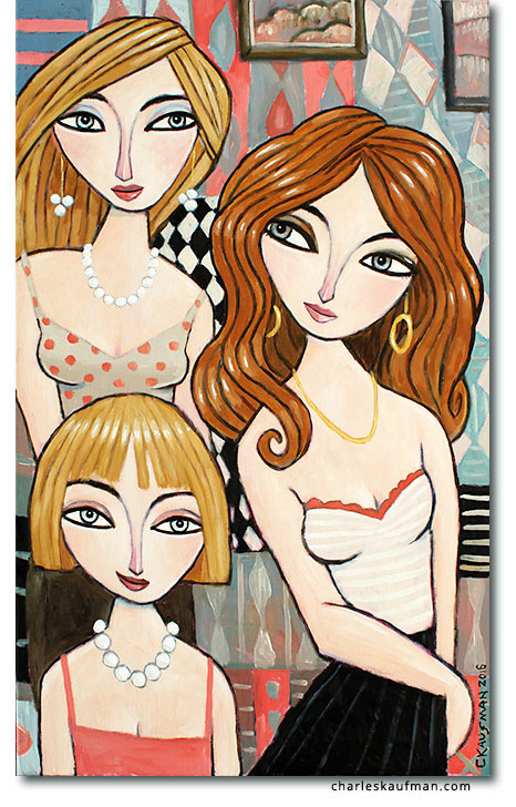 Figurative Art and Paintings by Charles Kaufman - "1,2,3 Women"