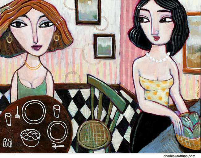 "Dinner for Two" Figurative art by Charles Kaufman