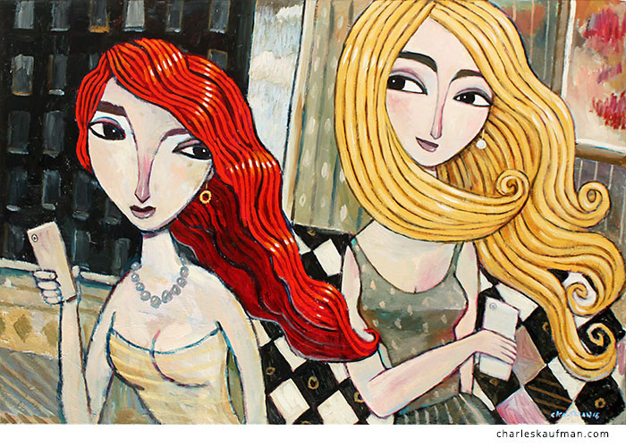 Figurative Art and Paintings by Charles Kaufman - "1,2,3 Women"